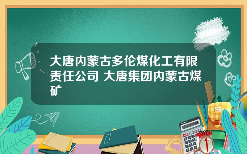 大唐内蒙古多伦煤化工有限责任公司 大唐集团内蒙古煤矿